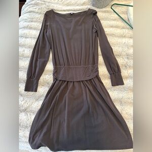 Lilla P Elegant Brown Long Sleeve Dress